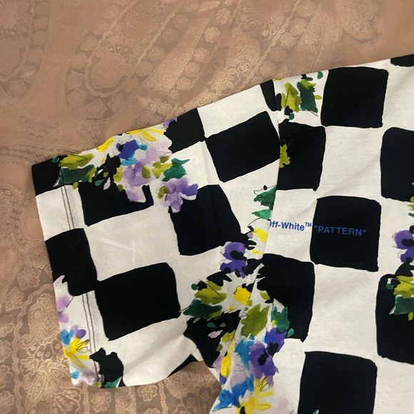 Off White Mens Check Flowers Multicolor Sz XXL - Picture 8 of 12